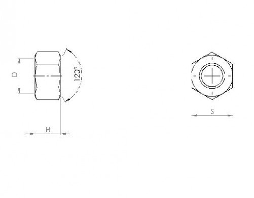 Hex nut HU ISO 4032 M22 X 2.50 steel cl.12