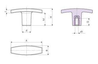 T-HANDLE WITH INSERT REF L270-72M8