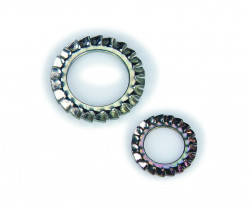 overlapping external teeth flat form NFE 27624 white zinc-plated steel