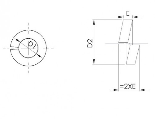 Diameter inch washer Grower série courante symbol W DIN 127B 3/4 galvanized steel white