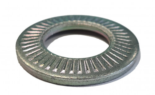 Grooved conical lock washer symbol CS narrow NFE 25511 6mm zinc plated steel passivated CONTACT® symbol