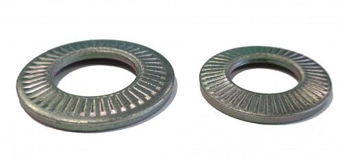 Grooved conical lock washer symbol CS narrow NFE 25511 6mm zinc plated steel passivated CONTACT® symbol
