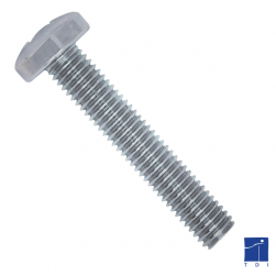 Oval cylindrical head metal screws DIN 7500C case-hardened steel zinc-plated white