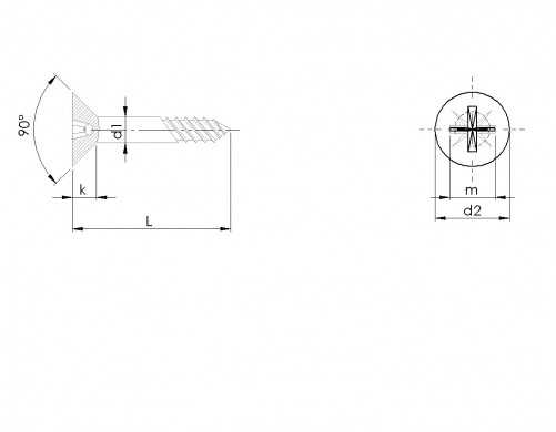Pozidrive countersunk wood screws DIN 7997 M3.5 X 30mm white zinc-plated steel