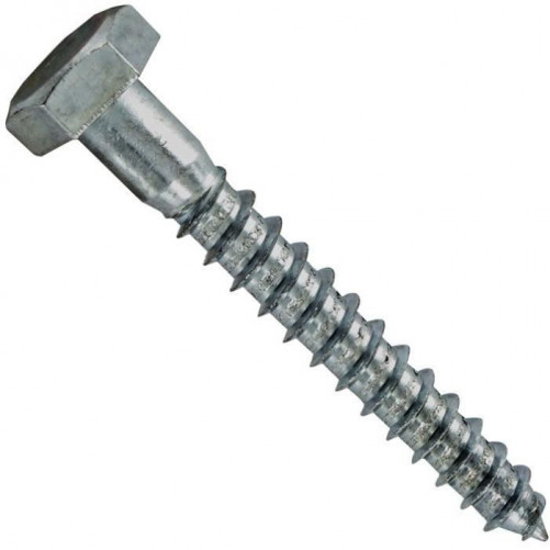 Hexagon head wood screws DIN 571 M12 X 120mm white zinc-plated steel