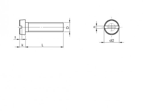 Slotted pan head machine screws DIN 84 M5 X 0.80 X 8mm white zinc-plated steel