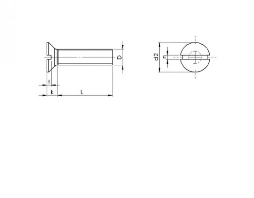 Slotted countersunk head machine screws DIN 963 M5 X 0.80 X 50mm white zinc-plated steel