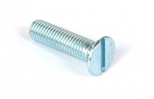 Slotted countersunk head machine screws DIN 963 M5 X 0.80 X 50mm white zinc-plated steel