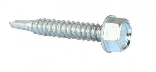 Hexagon head self-drilling sheet metal screws DIN 7504K M3.5 X 16mm case-hardened steel, white zinc plated