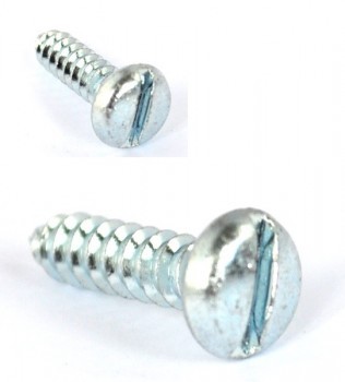 Slotted pan head tapping screw DIN 7971C M3.9 x n°7 x 19mm white zinc-plated steel