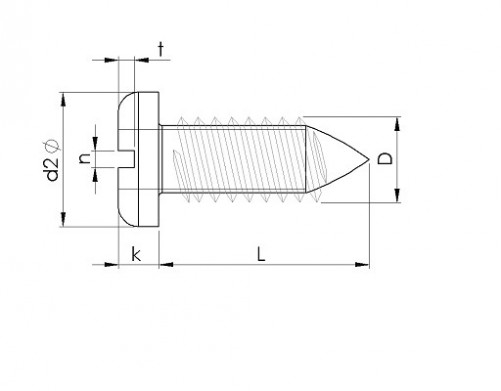 Slotted pan head tapping screw DIN 7971C M3.9 x n°7 x 19mm white zinc-plated steel
