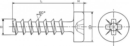 Self-tapping screw for plastic with domed head N°2 X 28 threads X 16 mm white waxed zinc-plated steel