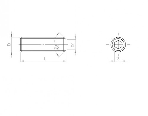 Hexagonal socket head cap screw DIN 913 M16 X 200 X 30mm cl.45H