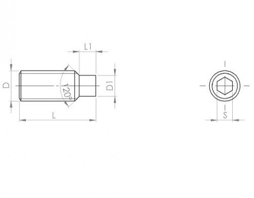 Hexagonal socket head cap screw DIN 915 M8 X 1.25 X 10mm cl.45H