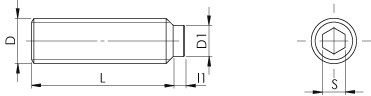 M8 X 1.25 X 12 mm hexagonal socket head cap screw, brass, steel