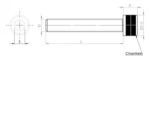 Fully threaded M8 X 1.25 X 45mm cl.12.9 hexagon socket head cap screw