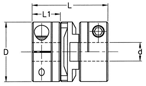 Interchangeable disc coupling 6 x 25.4 aluminium