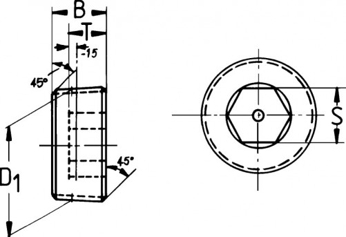 Headless drain plug DIN 906 1/2