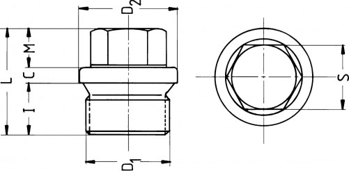 Drain plug hexagonal head DIN 910 1/8GAZ steel cl.5.8 phosphated