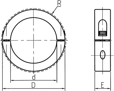 Split shaft collar 6 x 16 x 9 aluminum