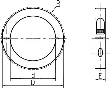One-piece shaft collar 20 x 40 x 15 stainless steel