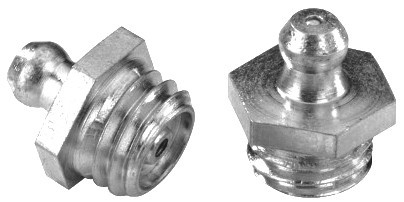 Grease nipple type « hydraulic » straight DIN 71412 1/8 GAZ steel XC10 zinc plated white