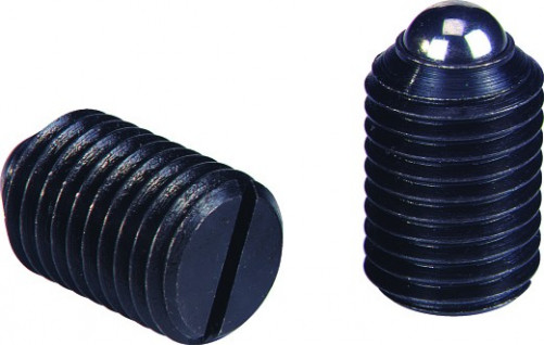 Spring Plungers, slotted, Form A 4mm steel XC38 + ball XC10