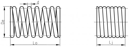 Steel compression spring 121400 12.5 x 1.2 x 54.84
