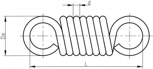 Steel tension spring 807920 9 x 0.7 x 24.9