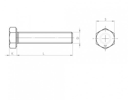 Hexagon socket head cap screw DIN 933 M3 X 0.50 X 6mm cl 8.8 white zinc plated