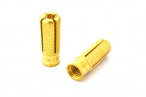Mechanical expansion plug for M6 screws Diam 8mm Lg 24mm Brass