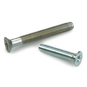 90° Pozidrive countersunk head machine screws DIN 7500M M6 X 1.00 X 30mm case-hardened steel white zinc plated