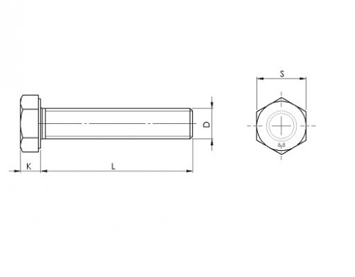 Fully threaded hexagon head screw DIN 933 M16 X 2.00 X 70mm cl. 8.8 hot-dip galvanized