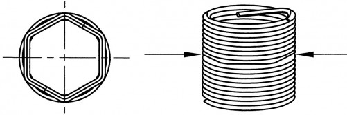 MA3329 18mm X 2D stainless steel 304 RECOIL® standard metric self-locking bulk thread insert
