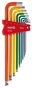 Set of Color" AMF® long series 90° elbow wrenches n°911LG-HM9F REF 47001