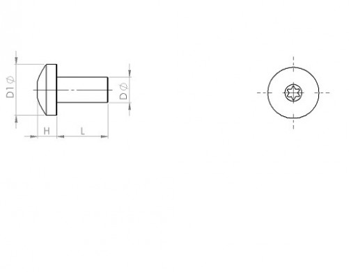 Button head machine screws 6 lobes Internal DIN 7500CTORX M3 X 0.50 X 6mm case-hardened steel white zinc plated