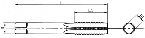 Machine tap with helical flute for threaded inserts (blind hole) 4mm X 0.70 RECOIL® steel