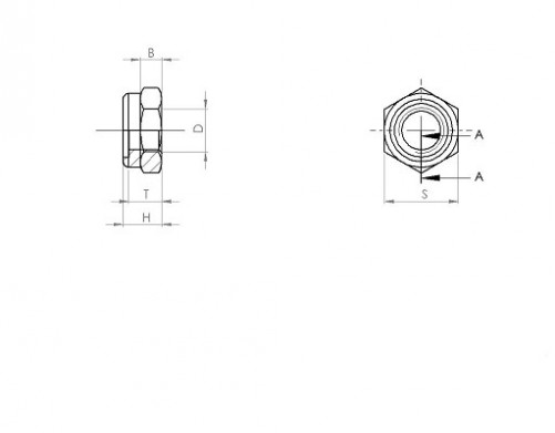 Low self-locking hexagonal nut (non-metallic ring) NFE 25412 M10 X 1.50 steel cl.8 Zinc nickel grey NYLSTOP®