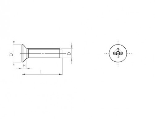 90° Pozidrive countersunk head machine screws DIN 7500M M6 X 1.00 X 30mm case-hardened steel white zinc plated