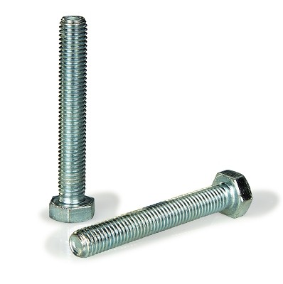 Hexagonal head screw fully threaded DIN 933 M20 X 2.50 X 50mm cl.8.8 zinc plated white