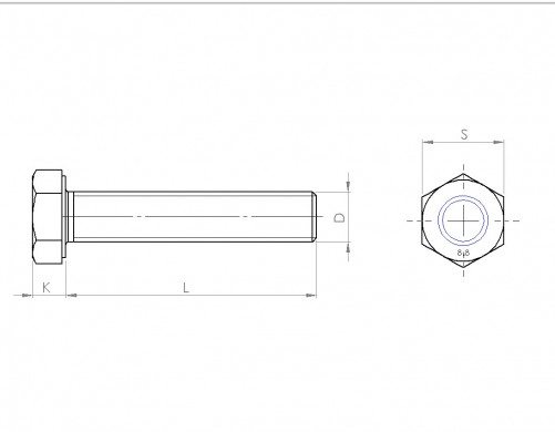 Fully threaded hexagonal head screw DIN 933 M10 X 1.50 X 45mm cl. 8.8 hot-dip galvanized
